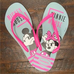 Havaianas Disney Mickey Minnie Mouse Thong Flip Flop Women's 7/8